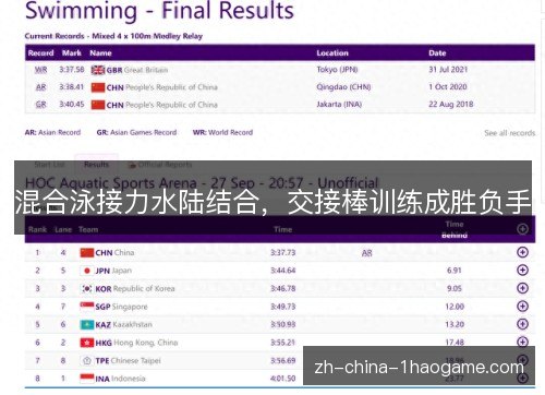 混合泳接力水陆结合,交接棒训练成胜负手 混合泳接力水陆结合,交接棒训练成胜负手